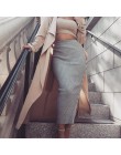 DICLOUD wysoka talia kobiety wiosna dzianiny spódnica moda Sexy wysokie dzielona lato Slim Fit długie spódnice maxi dla kobiet S