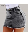 Chrleisure lato wysoka talia spódniczki dżinsowe kobiet 2019 nowy Bodycon Jeans spódnica panie kieszeń krótkie spódnice 4 kolor