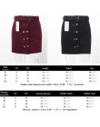 Wysokiej talii spódnice damskie jesień 2018 nowy nabytek dorywczo spódnica czerwony czarny podwójne przyciski moda Streetwear ko