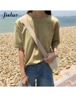 Jielur Tee Shirt 15 jednolity kolor podstawowy t-shirt kobiety Casual O-neck Harajuku lato Top koreański Hipster biały T Shirt S