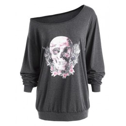 Europa i ameryka boże narodzenie brzydki koszulki damskie szkielet Sexy Off ramię koszula Halloween dynia diabeł swetry topy T8N
