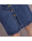 Jielur koreański mody wysokiej spódniczka z wysokim stanem Plus Size przyciski kieszenie klasyczne dżinsy spódnica dla kobiet S-