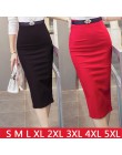 Wysokiej talii spódnica ołówkowa Plus rozmiar mocno Bodycon moda kobiety spódnica trzy czwarte czerwony czarny szczelina spódnic
