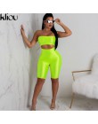 Kliou 2018 kobiety sexy krótki fluorescencji przebrania krótki hollow out bez ramiączek kobiet sexy skinny stałe party pajacyki 