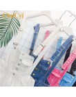 CbuCyi moda denimowe fartuchy dla kobiet kombinezon kobiet Denim pajacyki kobiet Playsuit Salopette paski kombinezony szorty paj