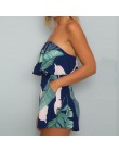 Lato 2018 kobiety bez ramiączek Playsuit w paski pajacyki Ruffles rękaw kombinezon Backless Sexy ogólnie Casual plaża krótkie sp