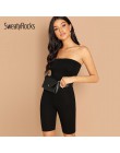 SweatyRocks czarny Skinny brokat bez ramiączek Romper bez rękawów Streetwear kobiet 2019 kobiety Bodycon kombinezony i kombinezo