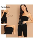 SweatyRocks czarny Skinny brokat bez ramiączek Romper bez rękawów Streetwear kobiet 2019 kobiety Bodycon kombinezony i kombinezo