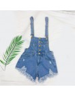 CbuCyi moda denimowe fartuchy dla kobiet kombinezon kobiet Denim pajacyki kobiet Playsuit Salopette paski kombinezony szorty paj