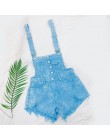 CbuCyi moda denimowe fartuchy dla kobiet kombinezon kobiet Denim pajacyki kobiet Playsuit Salopette paski kombinezony szorty paj