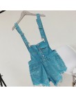 2018 Hot Vogue kobiety odzież Denim Playsuits bawełniany pasek pajacyki szorty luźne dorywczo kombinezony szorty pajacyki kobiet