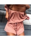 Lato 2018 kobiety bez ramiączek Playsuit w paski pajacyki Ruffles rękaw kombinezon Backless Sexy ogólnie Casual plaża krótkie sp