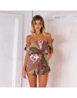 Lato 2018 kobiety bez ramiączek Playsuit w paski pajacyki Ruffles rękaw kombinezon Backless Sexy ogólnie Casual plaża krótkie sp