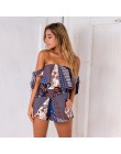 Lato 2018 kobiety bez ramiączek Playsuit w paski pajacyki Ruffles rękaw kombinezon Backless Sexy ogólnie Casual plaża krótkie sp