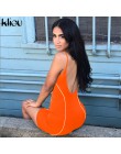 Kliou 2019 kobiety sexy bez ramiączek playsuit neon kolor skinny body odblaskowe w paski patchwork pasek backless fitness strój