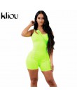 Kliou 2019 kobiety sexy bez ramiączek playsuit neon kolor skinny body odblaskowe w paski patchwork pasek backless fitness strój