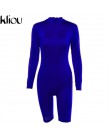 Kliou kobiet moda Royal blue, z pełnym rękawem, z golfem, kombinezony 2018 jesień kobiet skinny sexy trening ulicy pajacyki komb