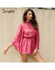 Simplee Backless lace up floral kobiety kombinezon romper 2018 kobiet druku body sexy letnie kombinezony playsuit kombinezon str