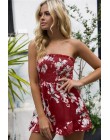 Kwiatowy Print szyfonowa Playsuit kobiety lato Sexy Halter bez rękawów kobiet panie Boho pajacyki kombinezon kobiety plaża Party