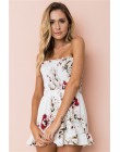 Kwiatowy Print szyfonowa Playsuit kobiety lato Sexy Halter bez rękawów kobiet panie Boho pajacyki kombinezon kobiety plaża Party