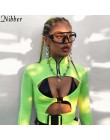 Nibber Sexy Hollow out fluorescencyjne zielone kobiety Playsuit lato hot sprzedaż moda damska body czarne zamek klamra kombinezo