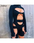 Nibber Sexy Hollow out fluorescencyjne zielone kobiety Playsuit lato hot sprzedaż moda damska body czarne zamek klamra kombinezo