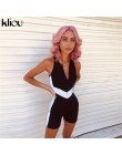 Kliou 2019 nowy playsuit kobiety fitness body lato bez rękawów w paski patchwork odzież sportowa moda stroje pajacyki kombinezon