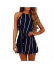 Moda damska pajacyki pasek drukowanie Off ramię bez rękawów kombinezon Playsuit body kobiety combinaison femme S! A60