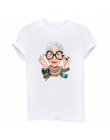 Nowy 2019 lato Tumblr moda stare kobiety drukuj T koszula kobiety bawełna z krótkim rękawem z krótkim rękawem topy dla kobiet Ka