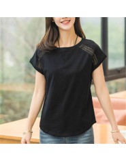 Kobiet koszulka damska topy 2019 lato bawełniane t-shirty dla kobiet czarny biały różowy Plus Size Tshirt krótki rękaw kobiety T