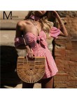 2018 lato Off shoulder plaid kombinezon romper kobiety Sexy backless bow wysokiej talii playsuit kobiet plaża krótkie kombinezon