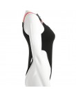 Weekeep kobiety czarny wysoka talia kostium kąpielowy z wycięciami Sexy Plaid Patchwork Bodycon zbiornik body regulowany pasek R