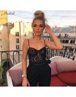 Macheda Sexy Black Lace Mesh Body bez rękawów Backless Sling perspektywy pasek na ramię kobiet kombinezon Body 2018 nowy