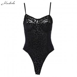 Macheda Sexy Black Lace Mesh Body bez rękawów Backless Sling perspektywy pasek na ramię kobiet kombinezon Body 2018 nowy