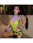 Kliou kobiety sexy mesh materiał halter body 2019 nowy nabytek jednolity skinny sexy party klub kobiet przezroczyste pajacyki ko