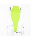 Hugcitar bez rękawów neon zielony solidna sexy body 2019 lato kobiety moda bodycon streetwear, na co dzień, na co dzień, kobiece