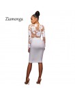 Ziamonga Sexy Summer Party kombinezon typu bodycon koronki hafty body kobiety 3D kwiat Combinaison damskie z długim rękawem Mesh