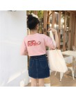 Koszula Harajuku luźna z krótkim rękawem na lato różowa biała anime