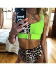 Simplee Sexy leopard print kobiety stroje kąpielowe strój kąpielowy Push-up sztuk body lato plaża na co dzień wysokiej talii str