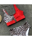 Simplee Sexy leopard print kobiety stroje kąpielowe strój kąpielowy Push-up sztuk body lato plaża na co dzień wysokiej talii str
