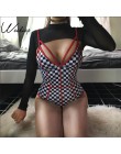 Weekeep kobiety Sexy szachownica kombinezon bez pleców lato Bodycon Cami Plaid kobiet kombinezon Streetwear ciało Feminino Body