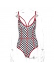 Weekeep kobiety Sexy szachownica kombinezon bez pleców lato Bodycon Cami Plaid kobiet kombinezon Streetwear ciało Feminino Body