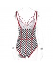 Weekeep kobiety Sexy szachownica kombinezon bez pleców lato Bodycon Cami Plaid kobiet kombinezon Streetwear ciało Feminino Body