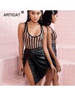 Arctic cat w paski Mesh Sexy body kobiety letnia sukienka bez rękawów, dekolt V Slim pajacyki damskie kombinezon czarny Casual P