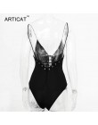 Arctic cat Sexy body wiązane kobiety lato topy Spaghetti pasek V Neck Backless pajacyki kobiet kombinezon Party Bodycon kombinez