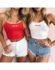 2019 lato kobiety Crop Top Sexy miód list haft Tank Tops przycięte panie Spaghetti pasek elastyczna koszula kamizelka Camisole