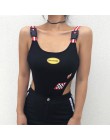 Rapcopter kobiety wysokiej talii kostium kąpielowy z wycięciami czarny regulowany pasek zbiornik body 95% bawełna Streetwear paj