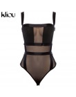 Weirdgirl pajacyki kobiet body eleganckie lato Backless koronki kombinezony seksowna czarna siateczka Bodycon Combinaison Femme 