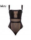 Weirdgirl pajacyki kobiet body eleganckie lato Backless koronki kombinezony seksowna czarna siateczka Bodycon Combinaison Femme 