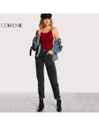 COLROVIE Strappy Backless seksowne body kobiety Skinny krzyż powrót letnie body bordowy bez rękawów podstawowe body